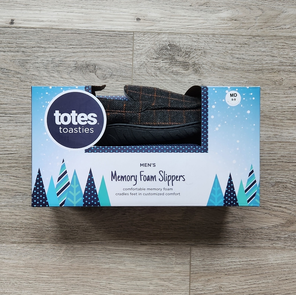 Totes Men's Memory Foam Slippers Size medium 8 9